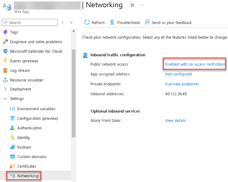 9. app service networking